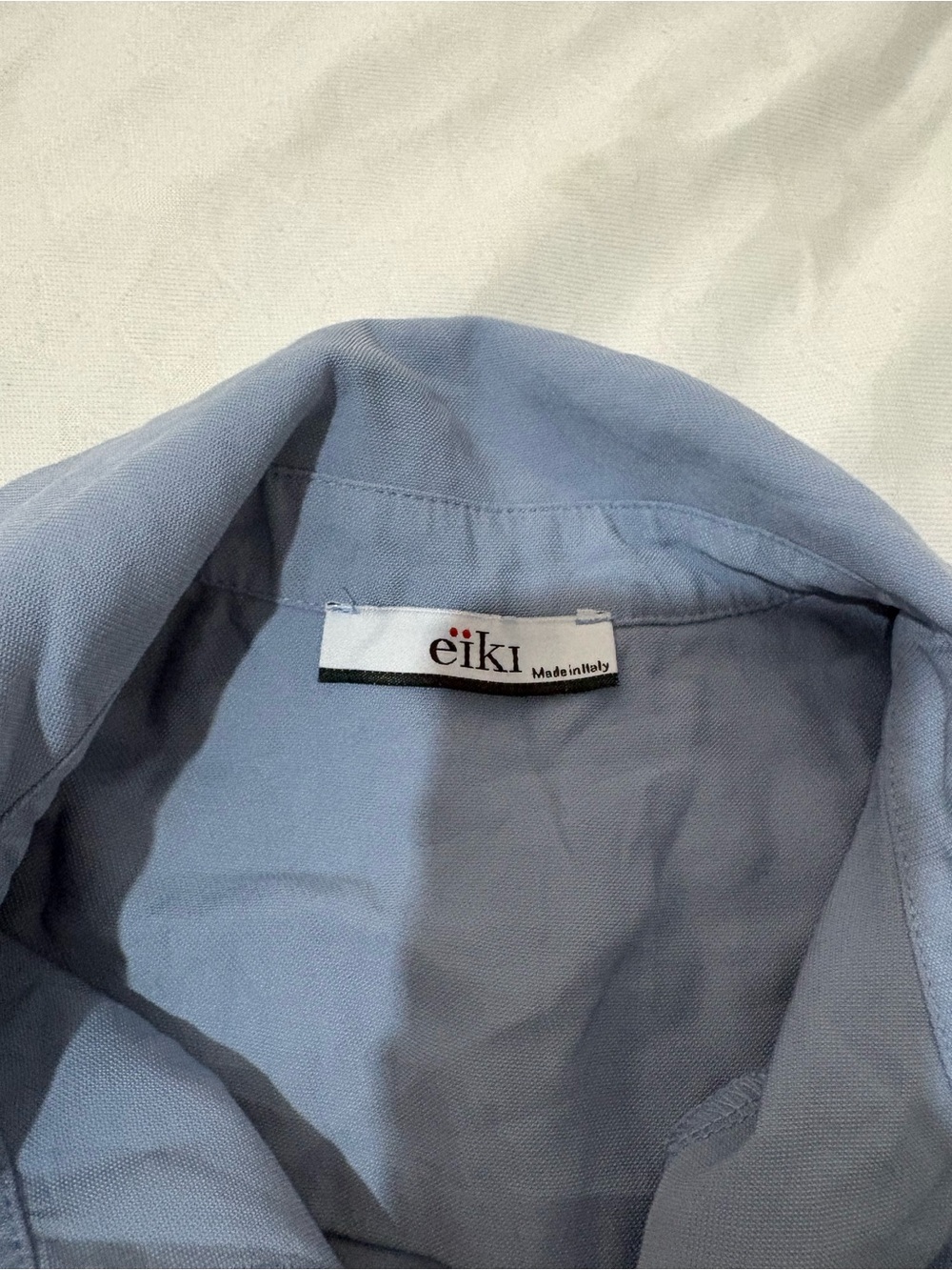 Women’s Light Blue Button-Front Linen Romper - Picture 2 of 4